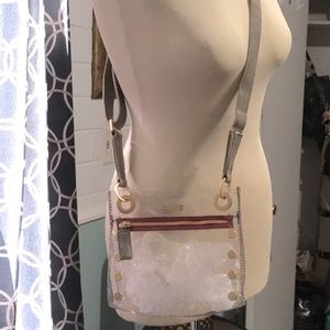 Hammitt small Tony crossbody LIKE NEW gold red highlights purse bag clear